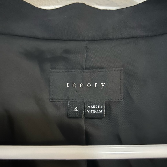 Theory Lanai Open Front Stretch Wool Angled Blazer Size 4 - Picture 5 of 8